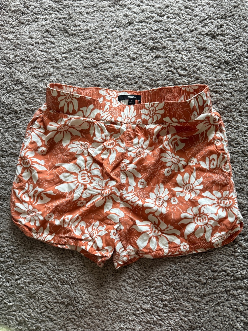 Vans Orange and White Floral Kids' Shorts